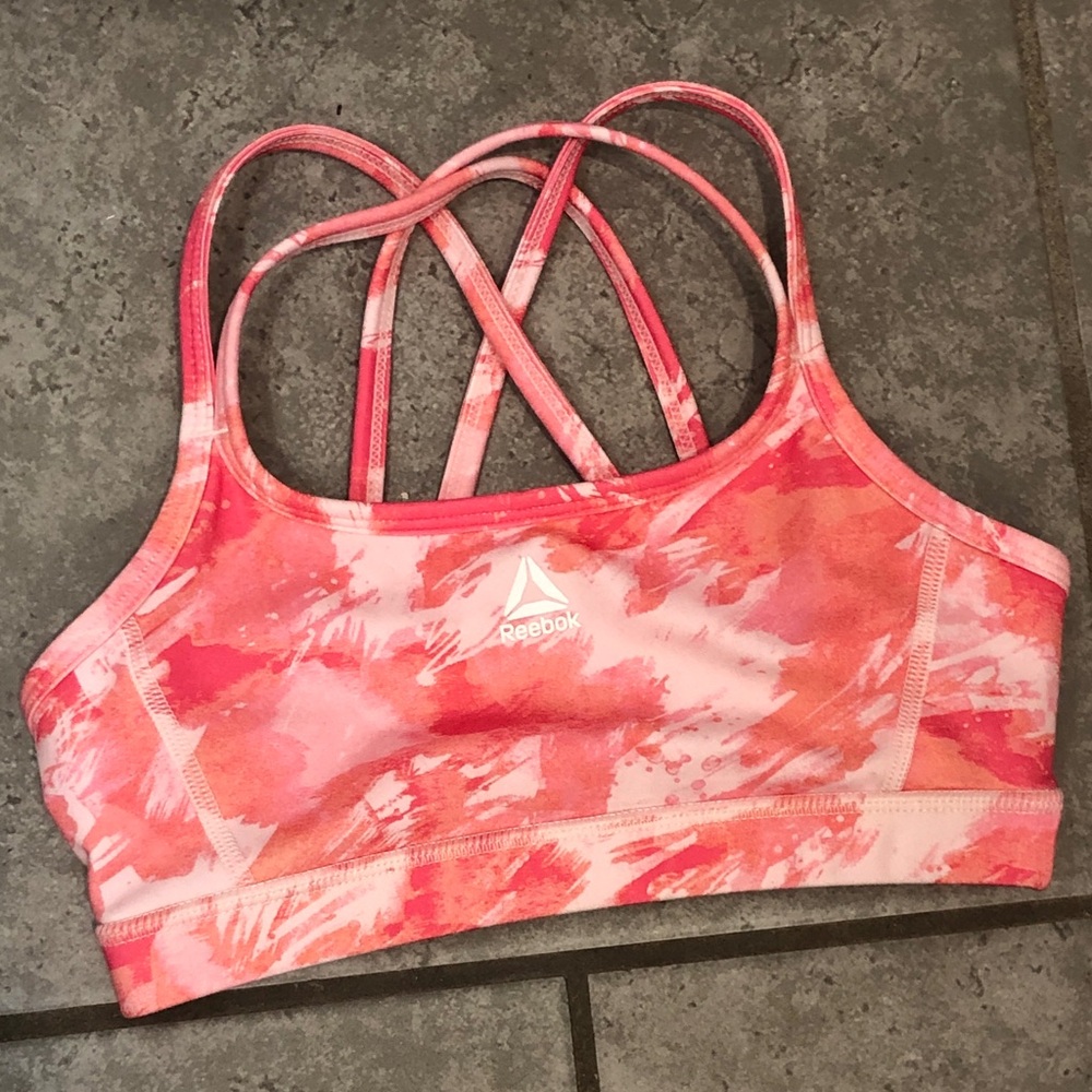 Reebok Sports Bra Pink Strapy Back Small (B33)‎